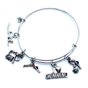 Swimming Bracelet Love To Swim May Be Personalized